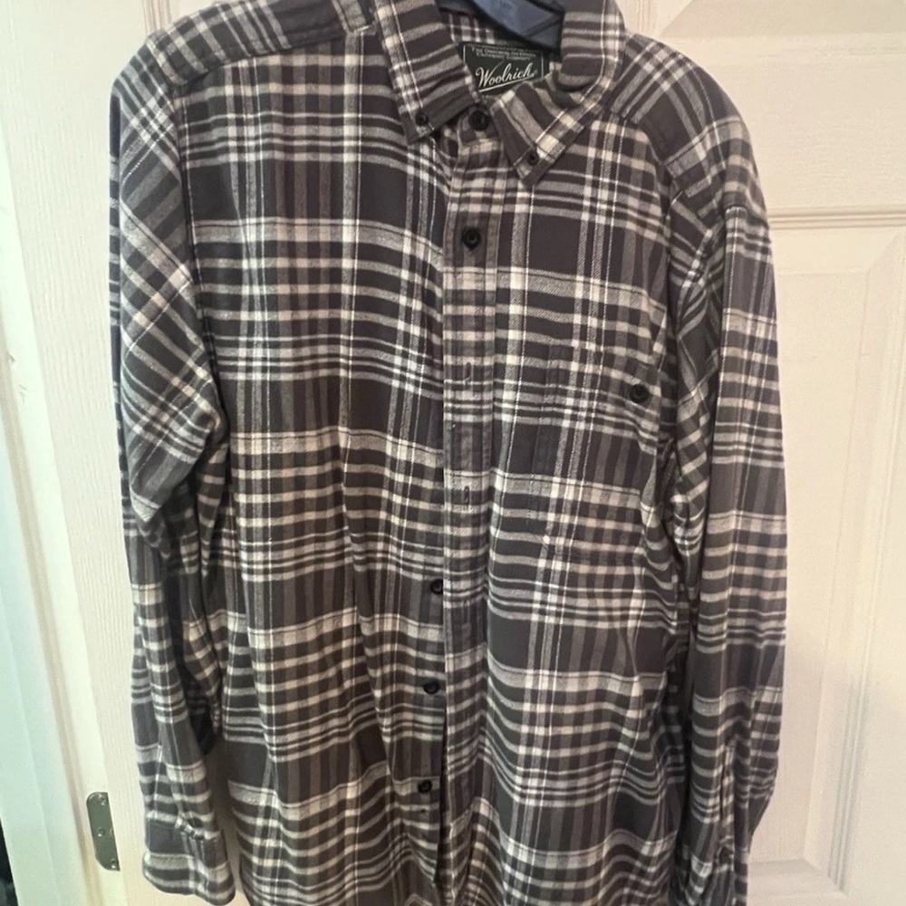 Wooden Ships Gray and White Plaid Flannel